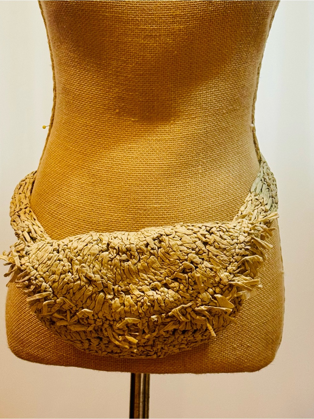 Anthropologie Cream Woven Raffia Crossbody